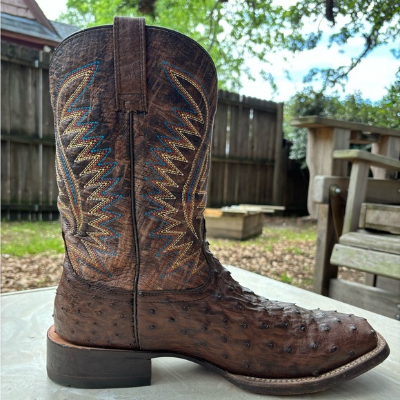 Men’s Ariat Gallup  Western Boots color Mocha Full Quill Ostrich Size 13D - Picture 6 of 16